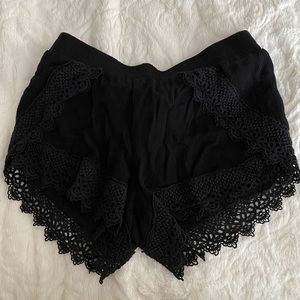 Crochet Trim Flowy shorts